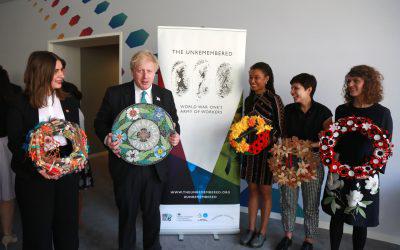 The Unremembered wreaths are displayed in London